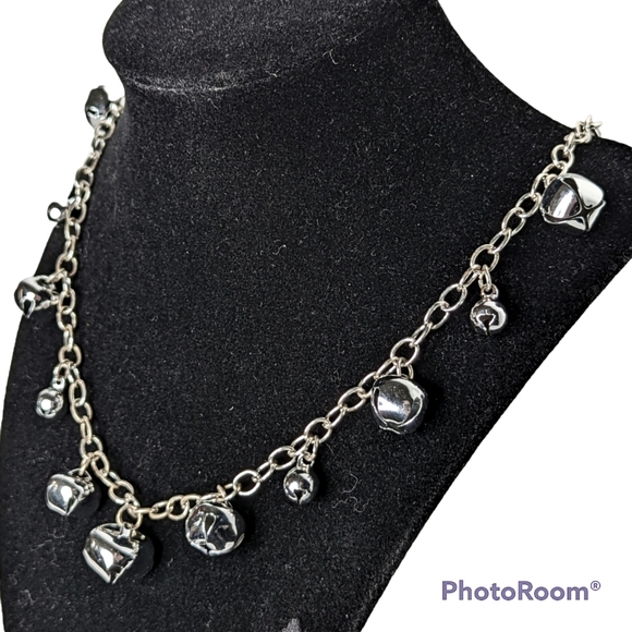 Silver Bells Necklace 18" Chain & 11 Bells Lobster Clasp Adjustable Extension - Picture 5 of 12